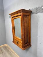 Eikenhouten wandkast met spiegeldeur - Kast - Hout -, Antiek en Kunst