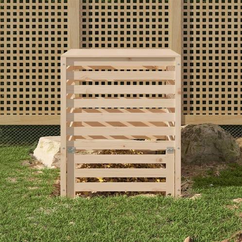 vidaXL Compostbak 82,5x82,5x99,5 cm massief grenenhout, Tuin en Terras, Overige Tuin en Terras, Nieuw, Verzenden
