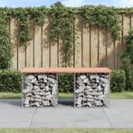 vidaXL Banc de jardin design gabion 103x44x42cm bois, Tuin en Terras, Verzenden