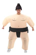 KIMU® Opblaas Kostuum Sumo Worstelaar Zwart Opblaasbaar Pak, Ophalen of Verzenden, Nieuw