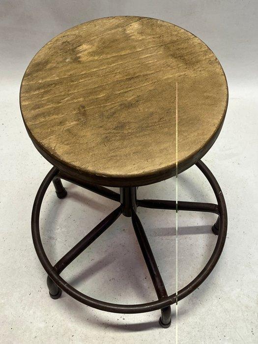Tabouret - Fer forgé, Bois - ancien tabouret datelier, Antiquités & Art, Art | Objets design