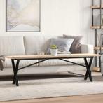 vidaXL Salontafel X-frame 160x40x45,5 cm grenenhout en staal, Huis en Inrichting, Tafels | Eettafels, Verzenden, Nieuw