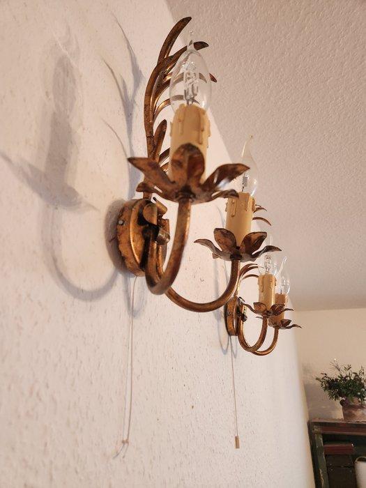 Applique avec bougie (2) - Plaqué or, Fer - Feuille dor, Antiquités & Art, Antiquités | Autres Antiquités