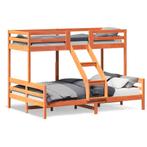 vidaXL Stapelbed massief grenenhout wasbruin 90x200/140x200, Huis en Inrichting, Verzenden, Nieuw