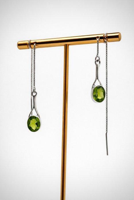 Bijou d’auteur - Péridot - Argent 925 - Certificat - Boucles, Collections, Minéraux & Fossiles