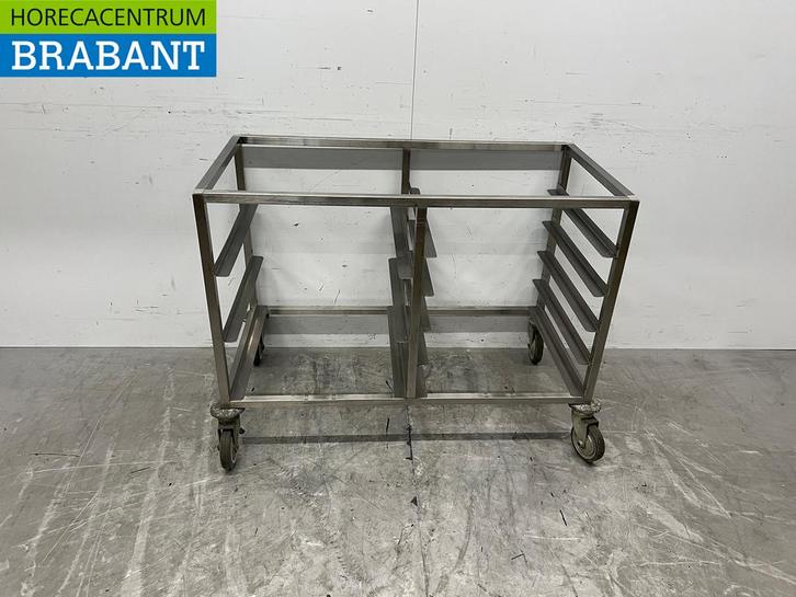 RVS Regaalwagen voor 8 waskratten van 50 x 50 cm Horeca, Zakelijke goederen, Horeca | Meubilair en Inrichting, Ophalen of Verzenden