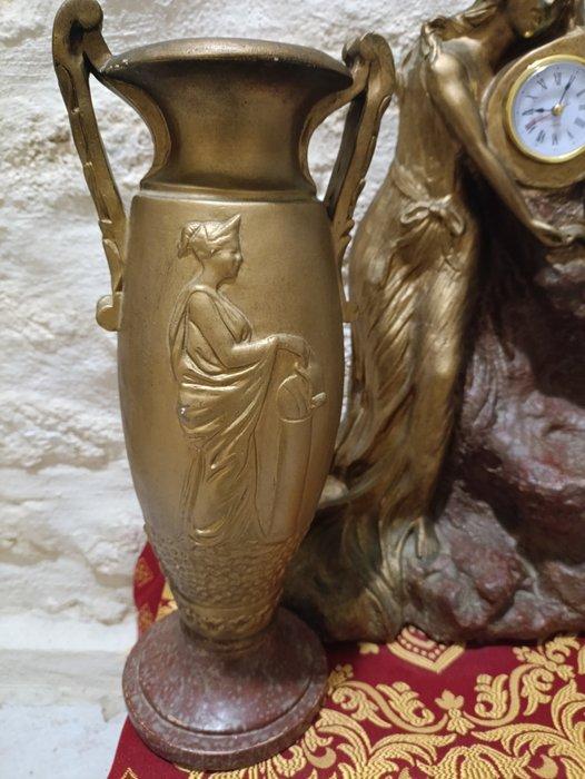 Klok (2) - Terracotta, Glas, Plastic - 1940-1950 -, Antiek en Kunst, Curiosa en Brocante