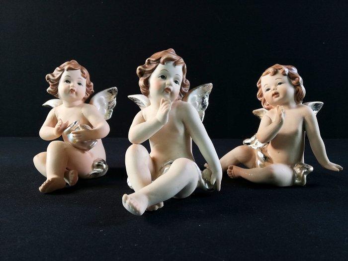 Beeldje - Set van 3 putti (3) - Porselein, Diversen, Kerst