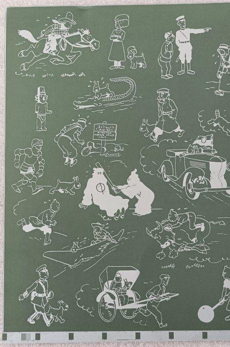 Tintin - Pages de garde bleues foncé - 1 Zinken drukplaat -, Boeken, Stripverhalen