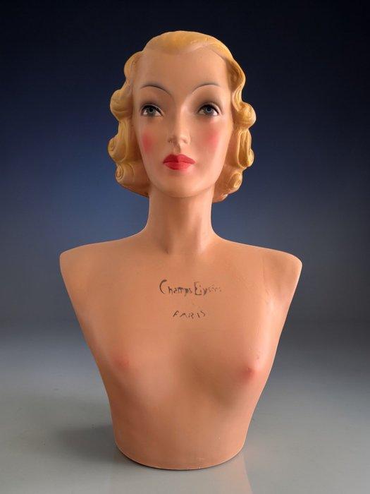 1950s “Champs-Élysées Paris” Advertising Bust - Mannequin -, Antiek en Kunst, Curiosa en Brocante