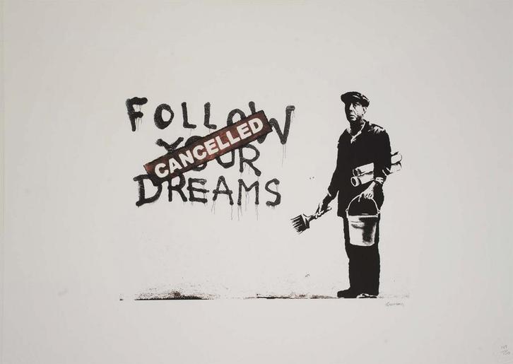 Banksy – Offset Lithografie, 50×70 cm, Gecertificeerd, Antiek en Kunst, Kunst | Litho's en Zeefdrukken