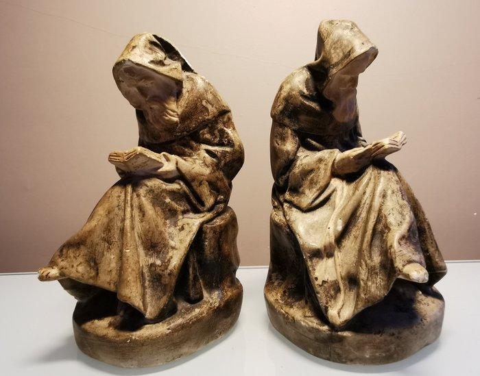 François-Michel Pascal - Boekensteunen - Gips, Antiek en Kunst, Antiek | Overige Antiek