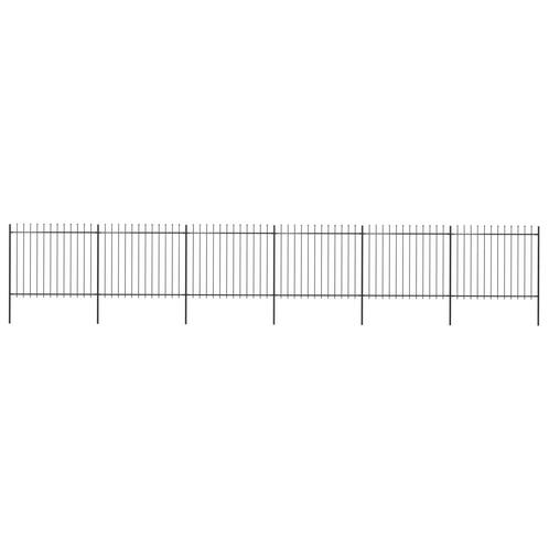 vidaXL Tuinhek met speren bovenkant 10,2x1,5 m staal zwart, Jardin & Terrasse, Clôtures de jardin, Envoi