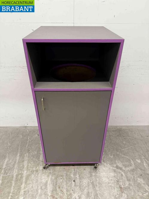 Verrijdbare houten Prullenbak Vuilnisbak 59 cm Horeca, Zakelijke goederen, Horeca | Meubilair en Inrichting, Ophalen of Verzenden