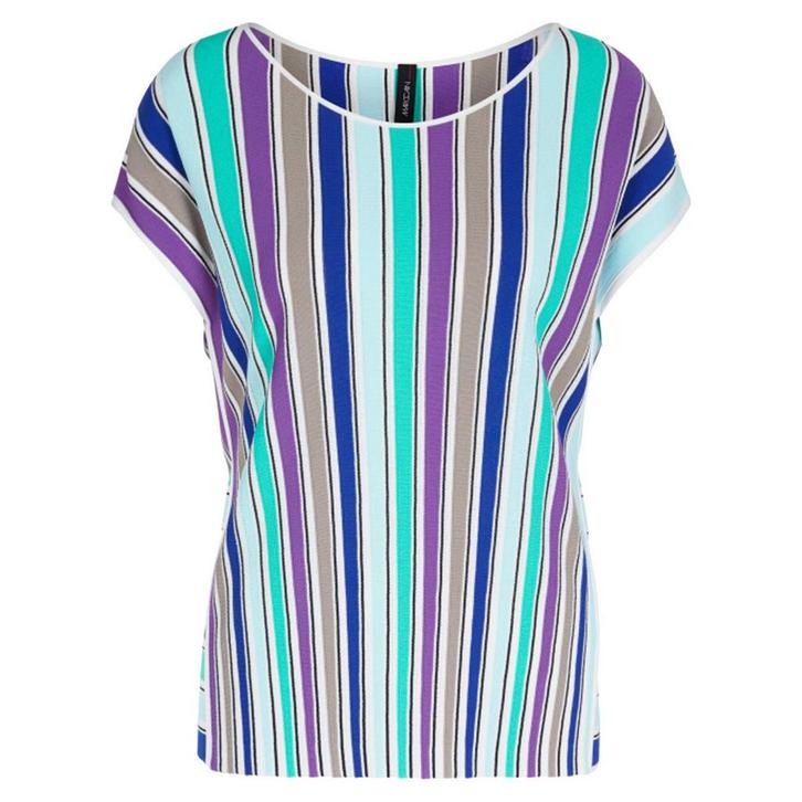 Marc Cain • verticaal gestreepte top • S (N2), Kleding | Dames, Blouses en Tunieken, Blauw, Nieuw, Maat 36 (S), Verzenden