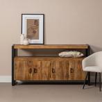 Dressoir Mangohout Britt 180 Met 4 Deuren, Huis en Inrichting, Kasten | Dressoirs, Verzenden, 150 tot 200 cm, Nieuw, Industriële meubels
