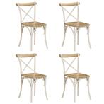 vidaXL Kruisstoelen 4 st massief mangohout wit, Huis en Inrichting, Stoelen, Verzenden, Nieuw