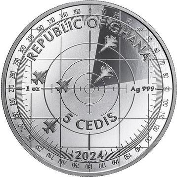 Ghana. 5 cedis 2024 Ukrainian Falcons 1 oz Proof (.999)