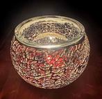 Handgemaakte zwartzilver mozaïek theelichthouder 11×11×9, Huis en Inrichting, Woonaccessoires | Kandelaars en Kaarsen, Ophalen of Verzenden