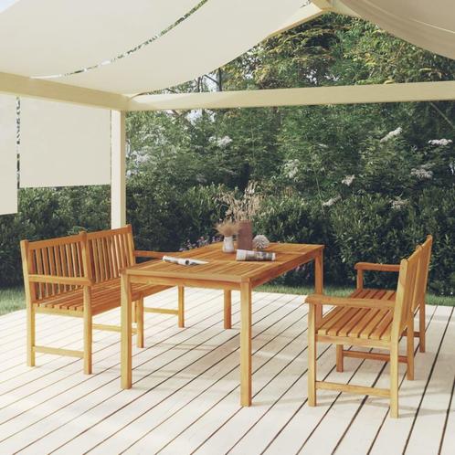 vidaXL 3-delige Tuinset massief teakhout, Tuin en Terras, Tuinsets en Loungesets, Tuinset, Nieuw, Verzenden