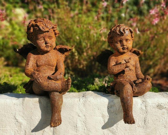 Beeldje - ijzeren engeltjes (2) - IJzer, Antiek en Kunst, Curiosa en Brocante