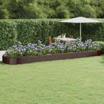 vidaXL Plantenbak 600x140x36 cm gegalvaniseerd staal bruin, Tuin en Terras, Bloempotten, Verzenden, Nieuw
