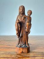 sculptuur, Maria met kind en wereldbol - 32.5 cm - Hout, Antiek en Kunst
