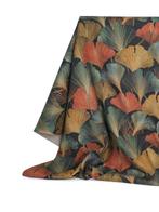 Luxueus gemengd linnen in Art Deco-stijl met Ginkgo-bladeren