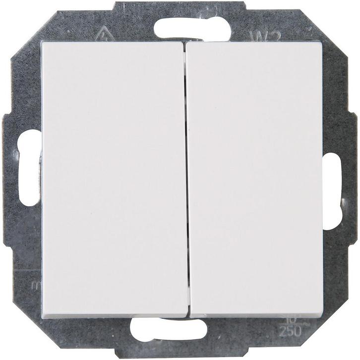 KOPP Athenis HK07 - 2-knops dubbele schakelaar wit LED, Doe-het-zelf en Bouw, Elektriciteit en Kabels, Nieuw, Verzenden