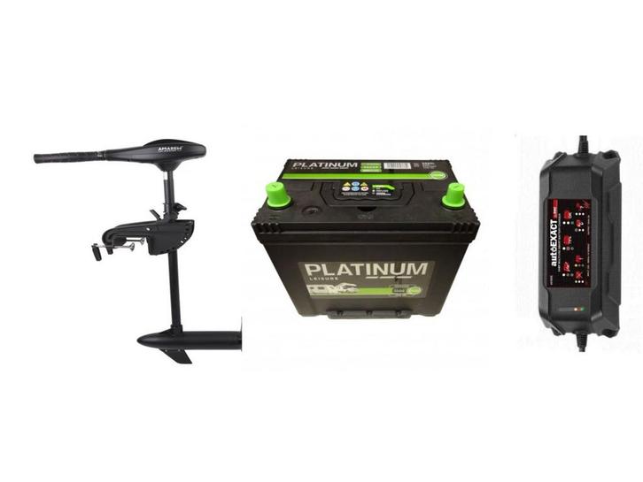 Fluistermotor 86LBS + 2x 110ah accu + 10ah acculader, Auto-onderdelen, Accu's en Toebehoren, Nieuw