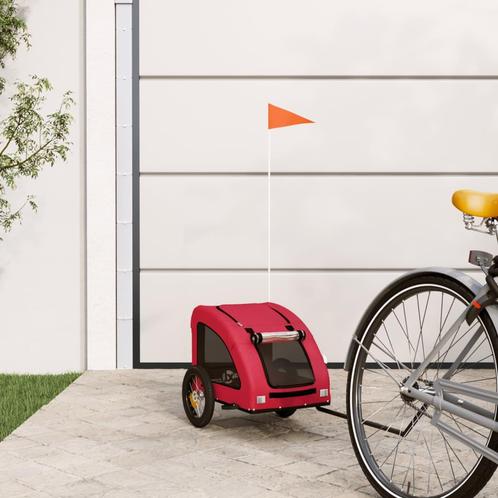 vidaXL Hondenfietstrailer oxford stof en ijzer rood, Dieren en Toebehoren, Overige Dieren-accessoires, Nieuw, Verzenden