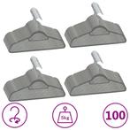 vidaXL 100-delige Kledinghangerset anti-slip fluweel grijs, Verzenden, Nieuw