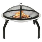 vidaXL Vuurschaal en barbecue 2-in-1 met pook 56x56x49 cm, Huis en Inrichting, Haarden, Verzenden, Nieuw