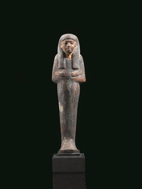 Oud-Egyptisch Hout Oesjabti. Nieuwe Rijk, ca. 1552 - 1069, Verzamelen, Mineralen en Fossielen