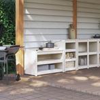 vidaXL Keukenkasten voor buiten 2 st massief grenenhout wit, Huis en Inrichting, Verzenden, Nieuw