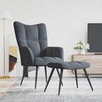 vidaXL Relaxfauteuil met Voetenbank 2 pcs Donkergrijs, Huis en Inrichting, Verzenden, Nieuw