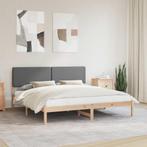 vidaXL Bedframe met Gevoerde Hoofdbord Donkergrijs 180 x 200, Huis en Inrichting, Slaapkamer | Bedden, Verzenden, Nieuw