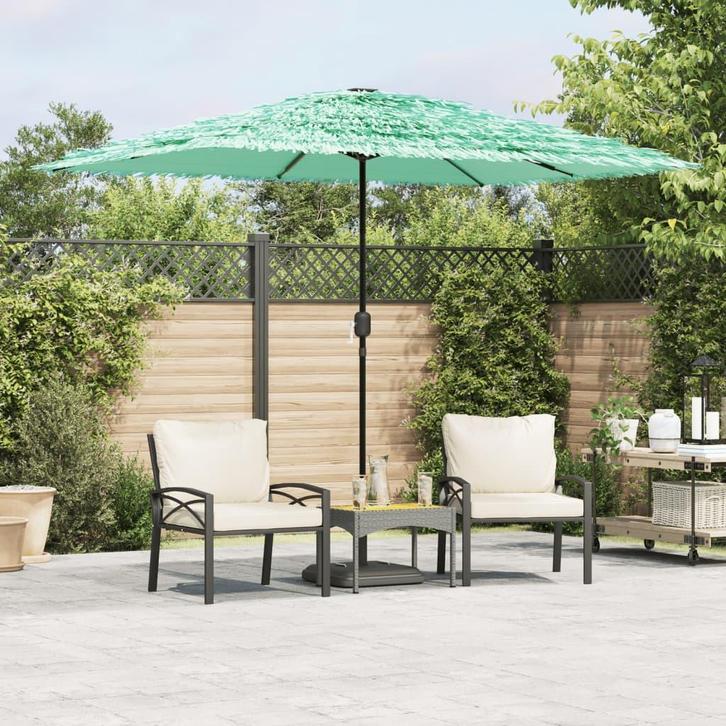 vidaXL Parasol met stalen paal 300x200x250 cm groen, Jardin & Terrasse, Parasols, Envoi