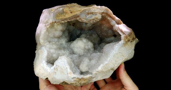 Kwarts-chalcedoon geode Pays de Caux, Normandië, Frankrijk -, Verzamelen, Mineralen en Fossielen