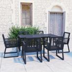 vidaXL 7-delige Tuinset PVC-rattan zwart, Tuin en Terras, Verzenden, Nieuw, Tuinset
