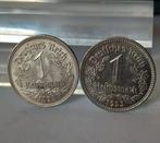 Duitsland, Derde Rijk. 2 x 1 Mark Nickel 1933, D,G,, Postzegels en Munten
