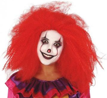 Clown Pruik Afro Rood, Verzenden