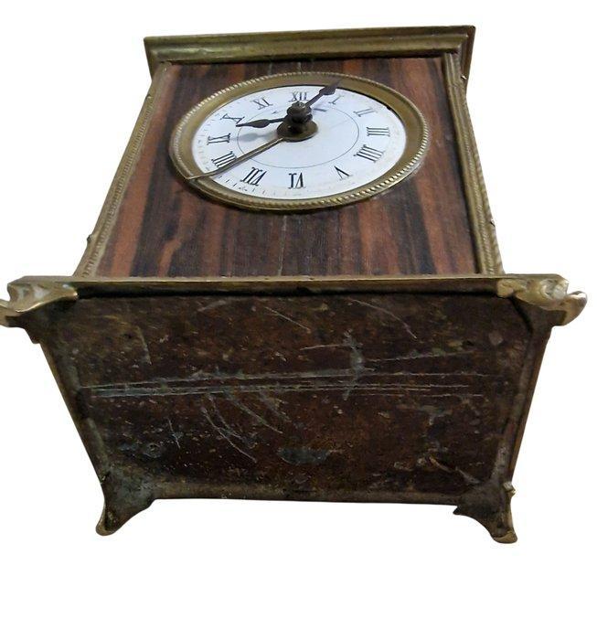 Wekker - Brons, Hout, Glazuur - 1900-1910, Antiek en Kunst, Antiek | Klokken