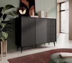 Meubella | Dressoir antraciet 135x40cm zwart, Huis en Inrichting, Kasten | Dressoirs, Verzenden, Nieuw, 25 tot 50 cm, 100 tot 150 cm