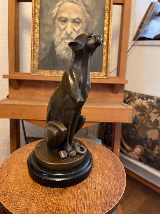 De Coux - sculptuur, Art Deco - Zittende Cheetah - 30 cm -, Antiquités & Art, Curiosités & Brocante