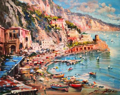 Marino Faliero (1948) - Belvedere di Amalfi, Antiquités & Art, Art | Peinture | Classique