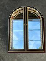 Vitrinekast - Glas, Hout, Messing, Textiel -, Antiek en Kunst