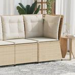 vidaXL Tuinhoekbank met kussens poly rattan beige, Tuin en Terras, Tuinsets en Loungesets, Verzenden, Nieuw