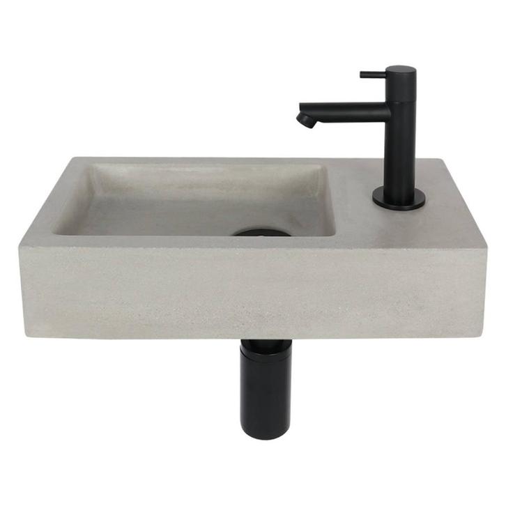 Fonteinset Differnz Jukon Rechts 38.5x18.5x9 cm Beton Grijs, Doe-het-zelf en Bouw, Sanitair, Overige typen, Nieuw, Ophalen of Verzenden