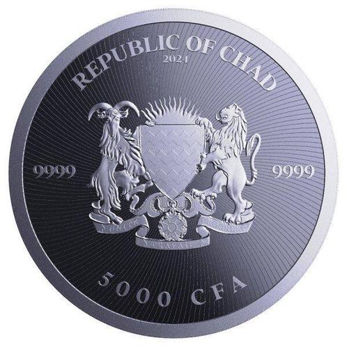 Tchad. 5000 Francs 2024 1 oz, Cannabis Silver Coin BU (In, Postzegels en Munten, Edelmetalen en Baren